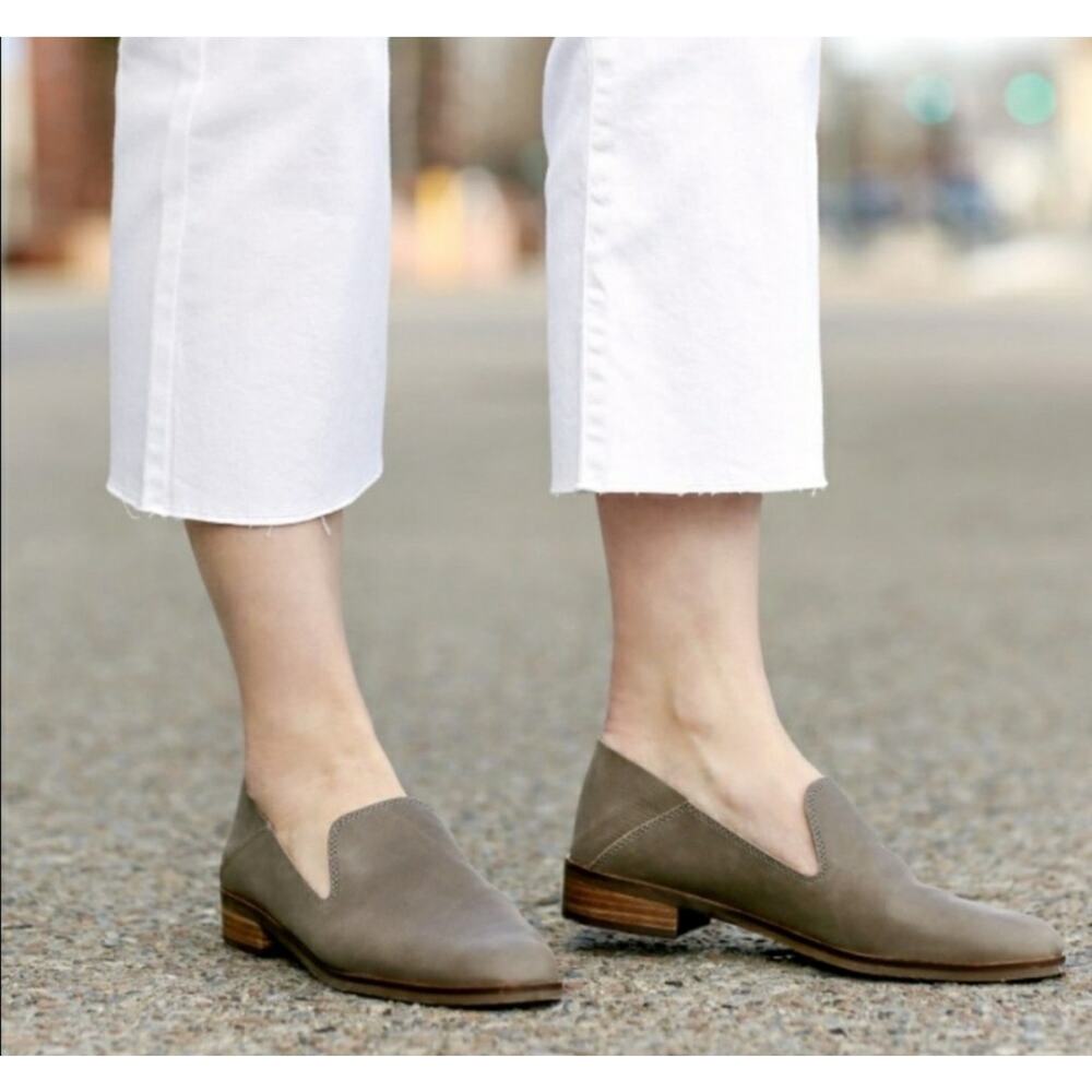 Lucky Brand Cahill Leather Loafers Flats Taupe Size 7